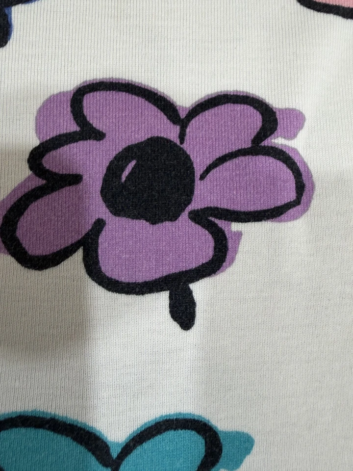 Hanna Andersson US 8 130cm 2 Piece Pajamas 100% Cotton Flowers SS Tee & Shorts - Image 4 of 4