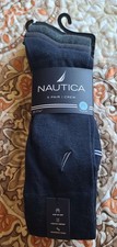 Nautica 5-Pair Men's Shoes Size 6 -12.5 Crew Socks Assorted Dark Colors