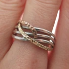 PAGODA PGDA 14K Yellow & Rose Gold Sterling Vintage Crisscross Ring Size 8.25