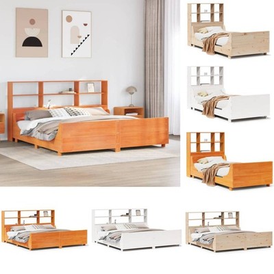 Massivholzbett mit Regal ohne Matratze Bettgestell Holzbett Bett 8 Farbe Größe