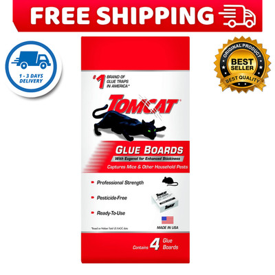 Tomcat Glue Boards with Immediate Grip Glue, Ready-To-Use, 4 Traps Free Shipping