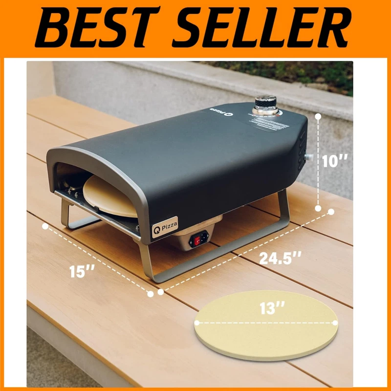 portable gas oven with an automatic rotating stone