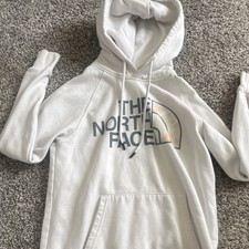 SMALL The North Face White Pullover Hoodie Women Long Sleeve Logo