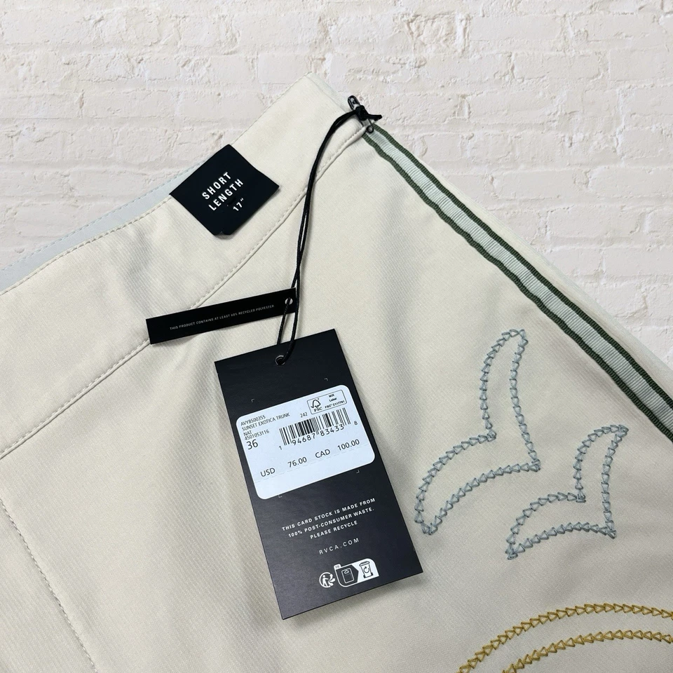 Bañador RVCA Sunset Exotica Boardshorts bordado playa surf hombre’s 36 Foto 3 de 4