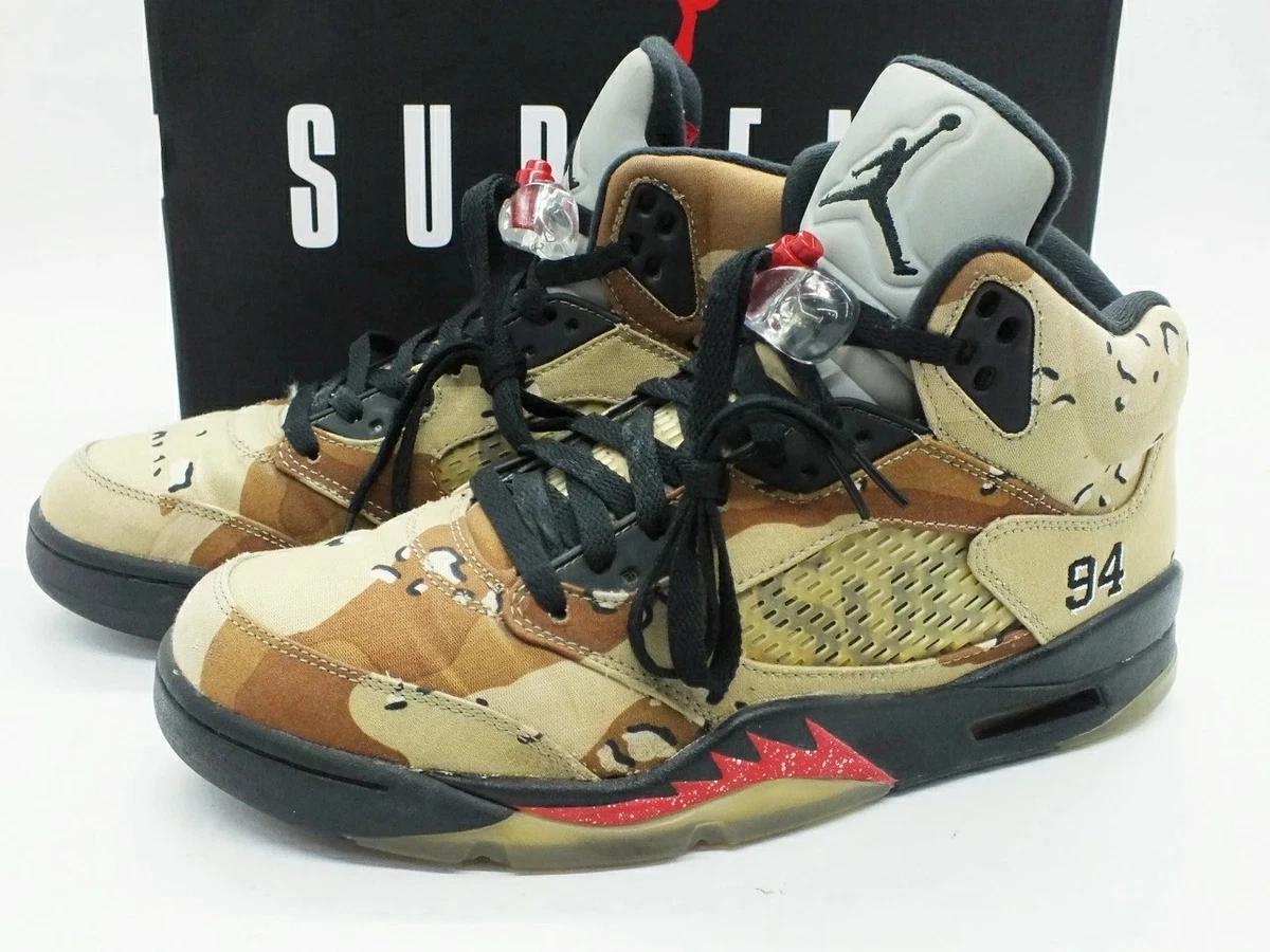 Supreme x Air Jordan 5 Retro Desert Camo for Sale | Authenticity