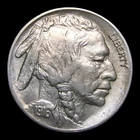 1916 2 Feathers Error Buffalo Nickel NO maker Initial  Gem BU Details Coin #S084