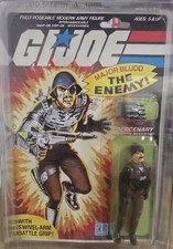 Rare 1983 Hasbro G.I Joe Cobra Major Bludd  Mercenary  32 Back Vintage MOC