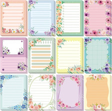 12 Pads Cute Sticky Notes Flower Sticky Notes 3 X 4 Inches Colored Adhesive Memo