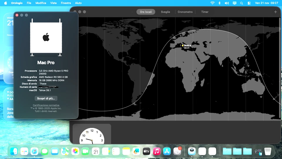 PC HACKINTOSH GAMING MacOS Tahoe  AMD RYZEN 5 AMD RX 560 4GB  RAM 16G WIFI Win11 - Immagine 3 di 4