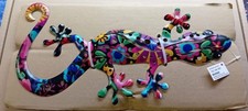 Wanddeko Bunter Gecko Bunt Metall - Eidechse Echse Deko - 30cm - NEU & OVP
