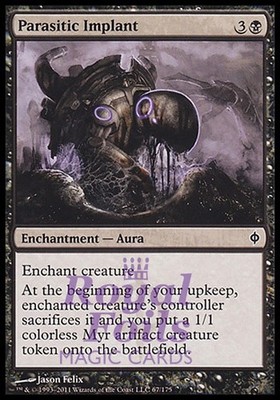 Parasitic Implant 4x FOIL NPH MTG New Phyrexia Common MINT black