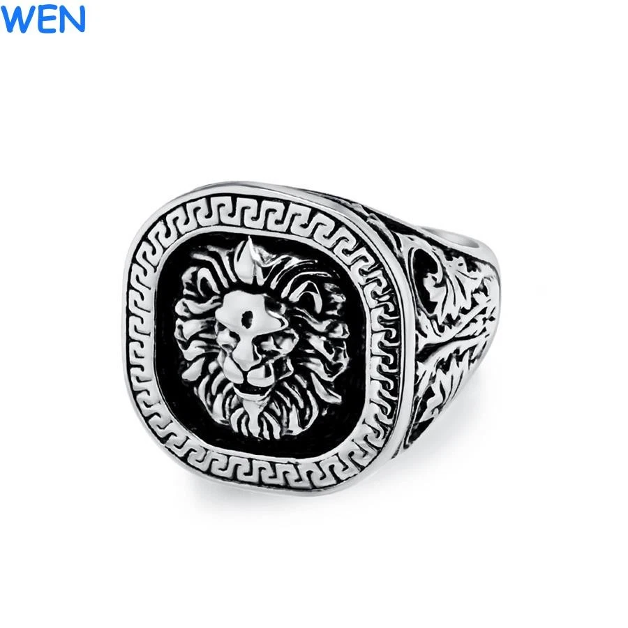 man's stainless steel ring retro lion's head pattern ring Personalized ring - Image 2 of 4