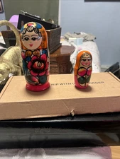 Vintage Russian Nesting Dolls Set Of 2 