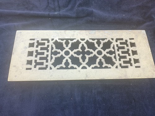 Vintage Vent Cover Floor Grate Reggio Register 614B Scroll Series Brass Deep