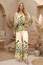Johnny Was Margot Silk V Neck Floral Blouse C12225-7 Boho Chic