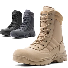 Men's Outdoor Work Boots Safety Military Tactical Combat Work Shoes Size 8-13
