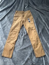 NEW George Men  s Premium 5 Pocket Chino Pants 30x32 Brown Cotton Stretch