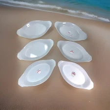 6 BIA Cordon Bleu Classic White 10" Au Gratin Set Oval Casserole Baking Dish Lot