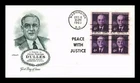 DR JIM STAMPS US COVER JOHN FOSTER DULLES FIRST DAY ISSUE BLOCK OF 4 ARTMASTER