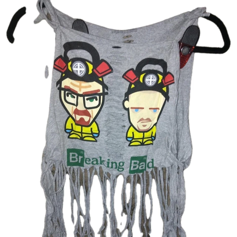 Camisetas sin mangas hechas a mano envejecidas con flecos, espalda abierta Foto 4 de 4