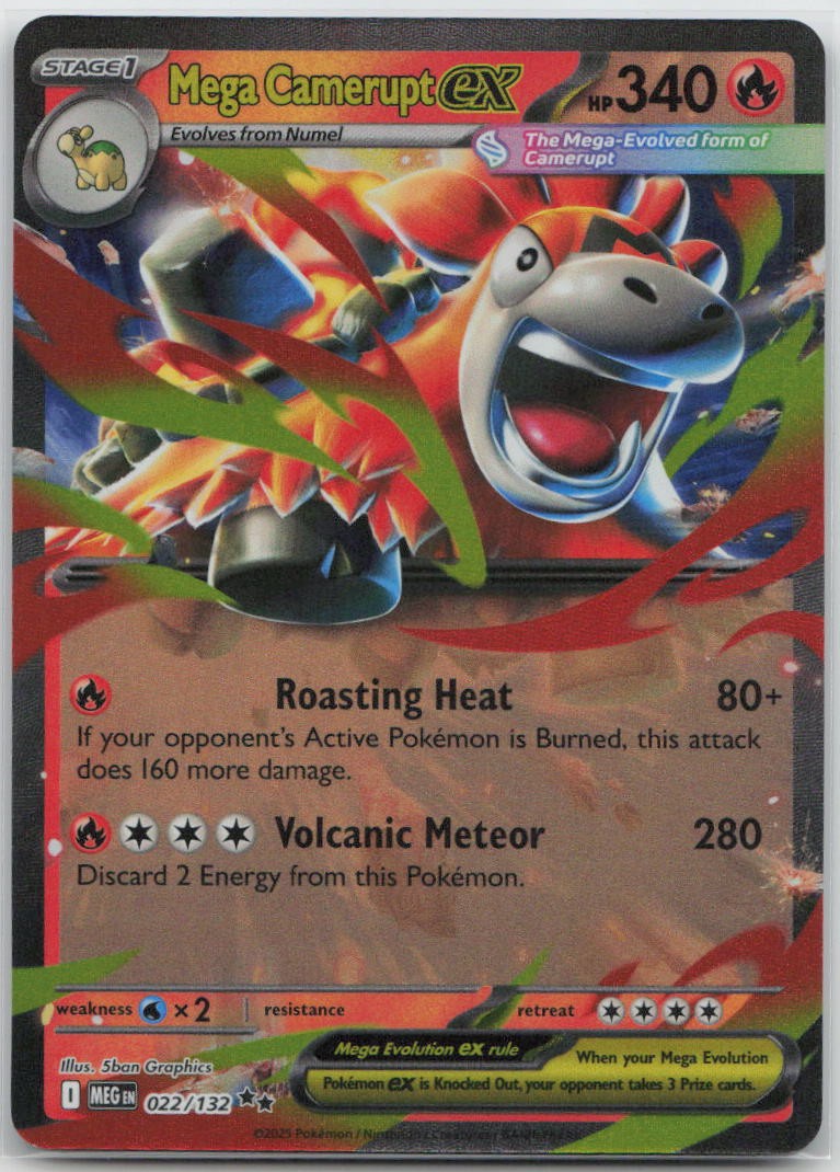 Mega Camerupt ex Holo Double Rare ME01: Mega Evolution 022/132 NM