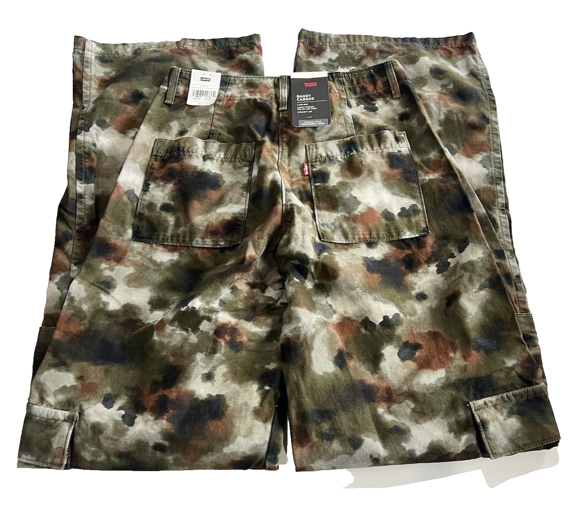Levi's Premium Baggy Cargo Pants Mossy Green Camo Women's