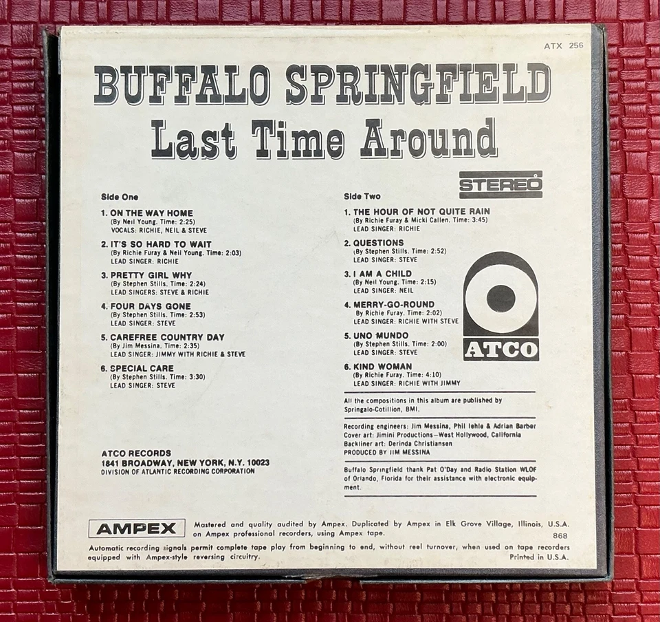 Buffalo Springfield "Last Time Around" Reel to Reel Tape Untested Foto 3 de 3