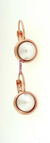 NEW EARRINGS ADORN STYLE EXCLUSIVE ORIGINA FASHION ANTIALLERGIC ROSE GOLD PLATED - Picture 2 of 2