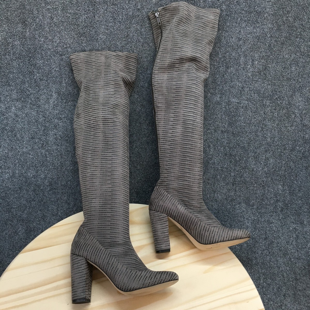 Nicole Miller Boots Womens M Ricci Over The Knee Back Zip Heeled