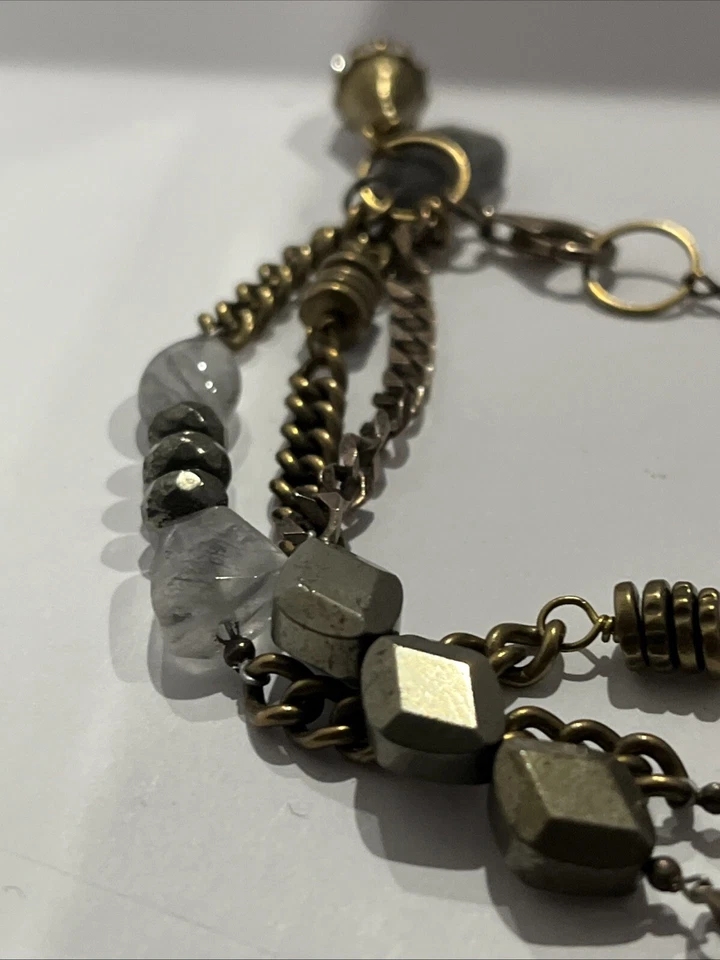 Pulsera SILPADA Retirada Jardín Fiesta 925 Plata Labradorita Pirita Concha B3215 Foto 2 de 4