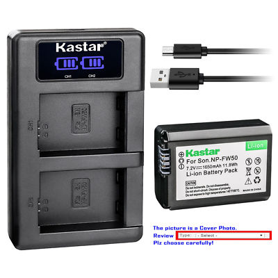 NP-FW50 Battery or LCD Charger for Sony SLT-A33 SLT-A35 SLT-A37 SLT-A55, NEX-3