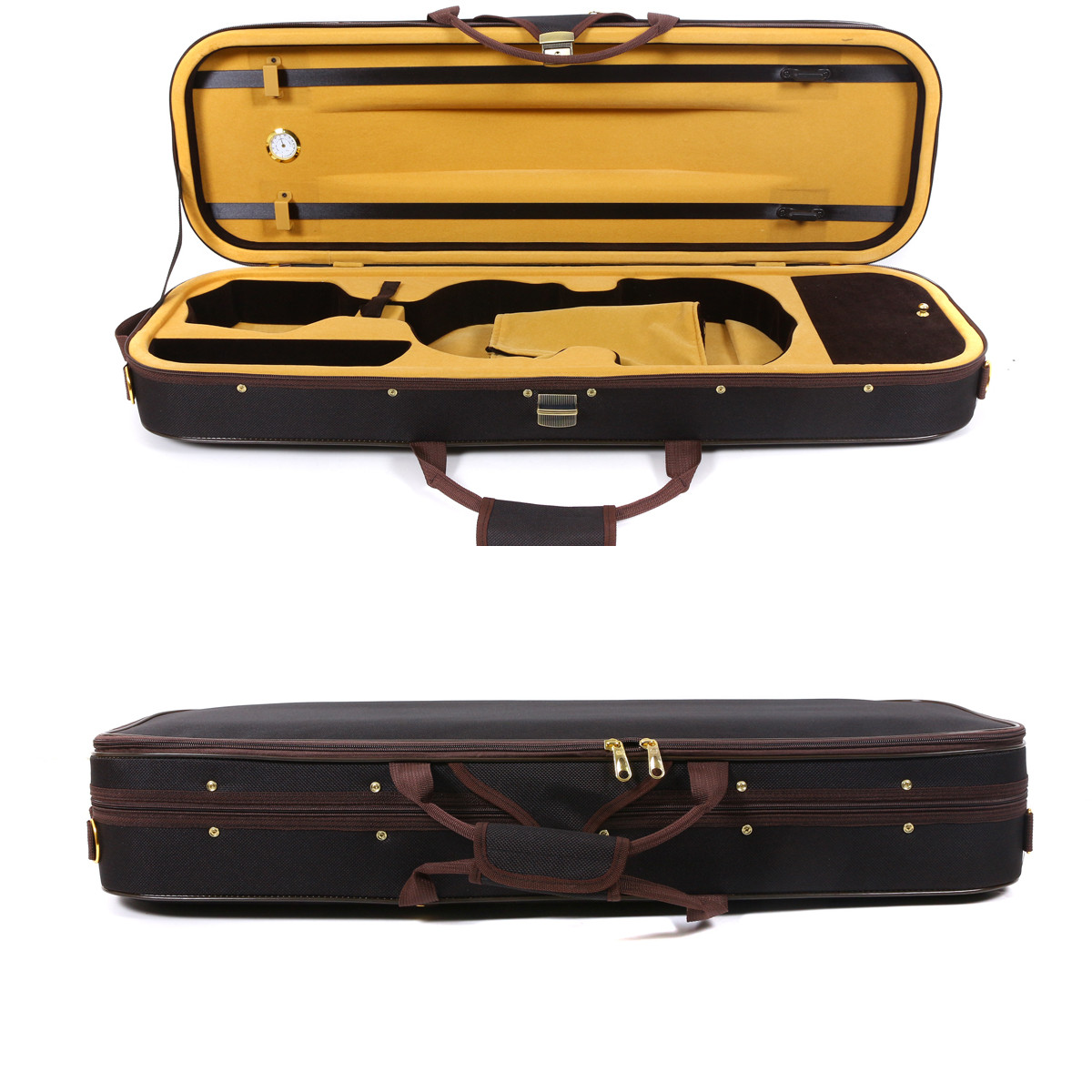 Canvas violin box 4/4 Full Size Wooden Oblong violin Case with durable Straps