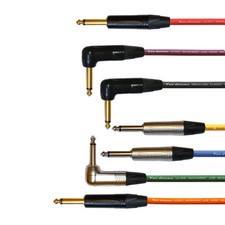 Guitar Cable Patch Lead Jack Straight Right Angle Van Damme 0.25m 1/4"     