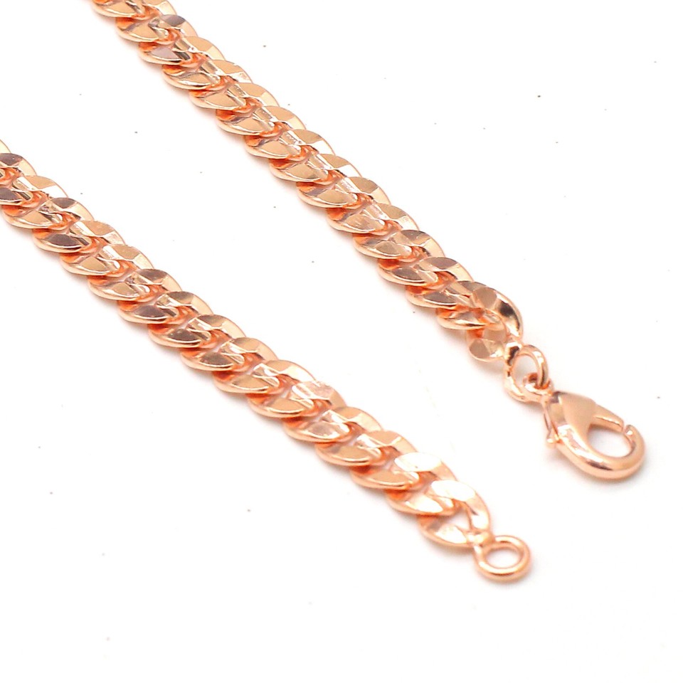 Pure Solid Copper Cube Chain Design Women And Men Chain Necklace Copper ...