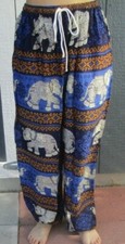 Boho, elephant print, rayon material pants for Summer