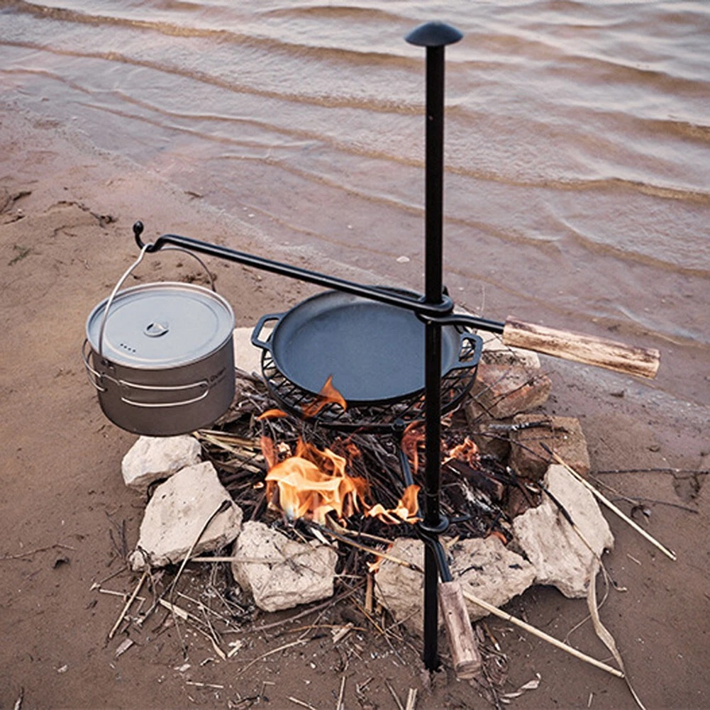 BBQ Grill BBQ Stand Campfire Camping Cooking For Pots Grate Heavy Duty |  eBay