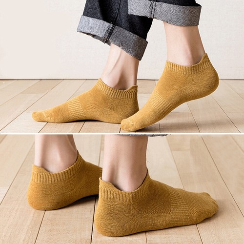 Calcetines de malla de algodón para hombre de corte bajo calcetines de tobillo cortos lisos calcetines informales para barco✔ - Imagen 10 de 27