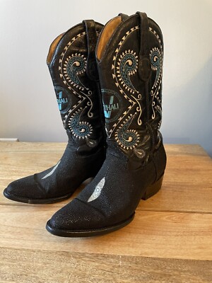 RARE Verthali Exotic Stingray Mantarraya Manta Ray Leather Cowboy Boots