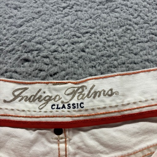 Vintage Indigo Palms Jeans Men 34x30 White Cotton Classic Denim Orange Stitching - Picture 3 of 10