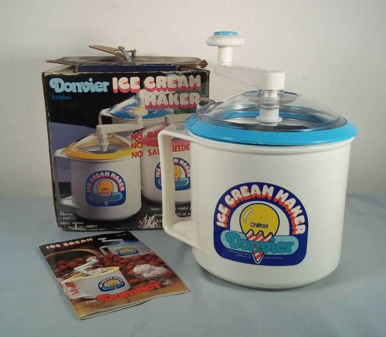 Yaourtière à Glace Vintage Donvier – 2 Pintes, Manivelle Manuelle, NOS (neuf En Boîte)