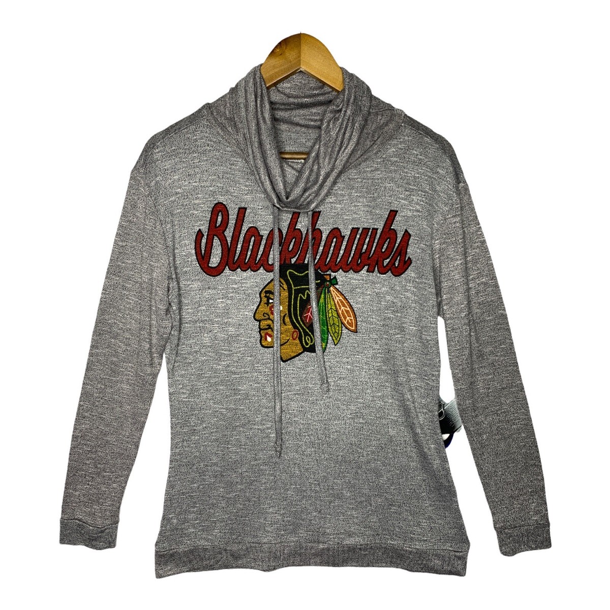 Concepts Sport Women Chicago Blackhawks Cowl Neck Sweatshirt Long