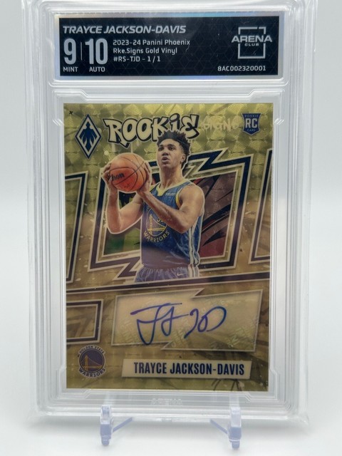 2023-24 Panini Phoenix Trayce Jackson-Davis RC Auto Gold Vinyl 1/1 Warriors