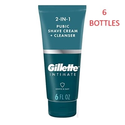 6-pack Gillette Intimate 2 in 1 Pubic Shave Cream 177 mL