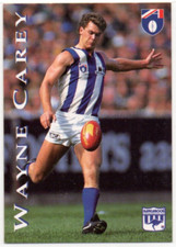 1995 AFL HUNGRY JACKS FOOTY PASSPORT CARD - Wayne CAREY (NORTH MELBOURNE)