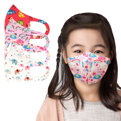Kids Toddler Children Face Mask Reusable Washable Breathable - 4 Pack Animal Mix