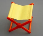 Vintage Barbie Country Camper Camping Stool Folding Chair Yellow Orange