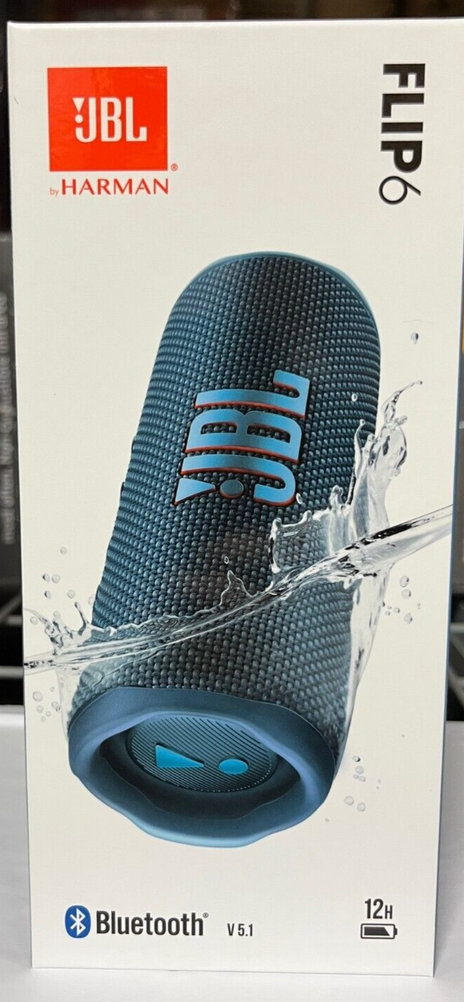JBL Flip 6 Portable Waterproof Speaker  - Blue  NEW  *FLIP6BLU-image