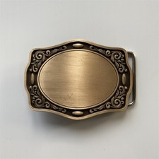 Antique Bronze Western Flowers Trims Custom Blank Belt Buckle for Engraving