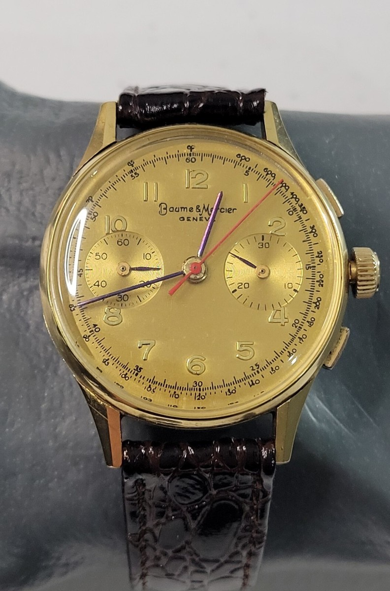 1950's Baume & Mercier 18k Solid Landeron Cal.48 Manual 17 Rubis