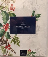 Villeroy and Boch Perfect Holly Double Border Christmas Tablecloth 60"X 102"